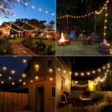 Cadena de luces solares G40 LED regulable IP65 para jardín