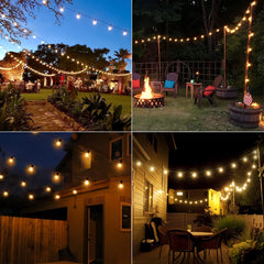 Cadena de luces solares G40 LED regulable IP45 para jardín exterior