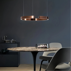 Lámpara colgante de anillo moderna con LED regulable en altura para comedor