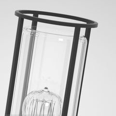 Farol Sobremuro Exterior Solar LED IP65 para Jardín Negra Moderna