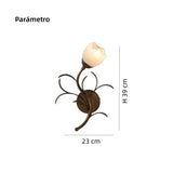 Aplique de pared flor vintage de vidrio para dormitorio