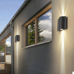Aplique bidireccional exterior moderno negro LED IP65 para porch