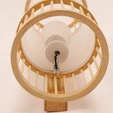 Aplique de pared de bambú estilo japonés LED tipo farol para salón