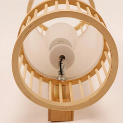 Aplique de pared de bambú estilo japonés LED tipo farol para salón