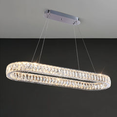 Lámpara colgante ovalada de cristal moderno para comedor