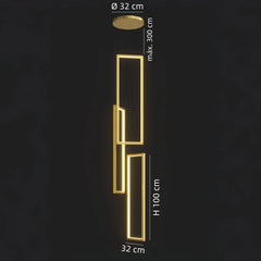 Lampara colgante para escalera rectangular LED moderna