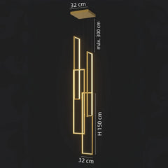 Lampara colgante para escalera rectangular LED moderna