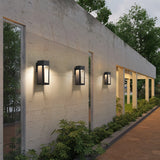 Aplique rectangular exterior LED IP65 moderno de metal negro