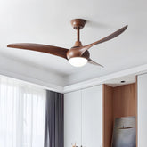 Ventilador de techo con luz 3 aspas moderno LED silencioso motor DC modo verano invierno para salon
