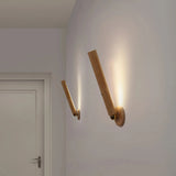 Aplique de pared de madera LED cilíndrico giratorio, recargable y regulable