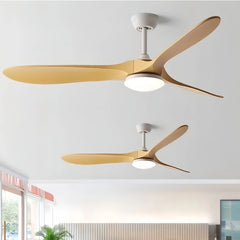 Ventilador de techo de 3 aspas con luz LED silencioso moderno con función verano invierno para salón