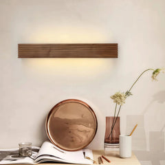 Aplique baño de madera LED rectangular para espejo moderno
