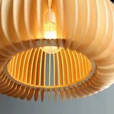 Lámpara colgante de madera LED japonesa con forma de calabaza