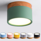 Foco de superficie nórdico LED cilíndrico color Macaron para pasillo