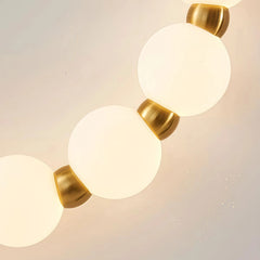 Lámpara colgante moderna y elegante con cadena de bolas blanca para salón