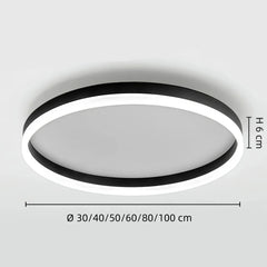 Plafón circular de techo minimalista LED con luz suave para dormitorio
