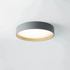 Plafón circular moderno LED de metal con efecto madera para dormitorio