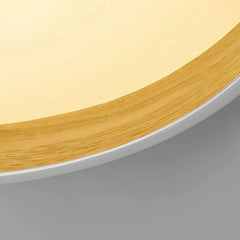 Plafón circular moderno LED de metal con efecto madera para dormitorio