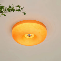 Plafón de techo de vidrio vintage LED regulable redondo para dormitorio