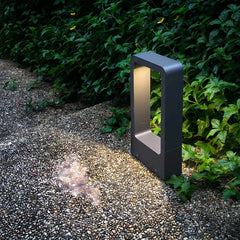 Baliza exterior rectangular negra LED IP65 moderno jardín