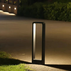 Baliza exterior rectangular negra LED IP65 moderno jardín