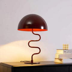 Lámpara de mesa nórdica con brazo ondulado LED para salón