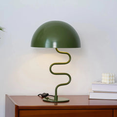 Lámpara de mesa nórdica con brazo ondulado LED para salón