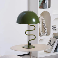 Lámpara de mesa nórdica con brazo ondulado LED para salón