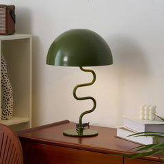 Lámpara de mesa nórdica con brazo ondulado LED para salón