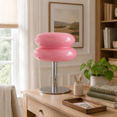 Lámpara de mesa Bauhaus con pantalla de vidrio para salón y dormitorio