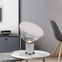 Lámpara de mesa moderna de diseño con pantalla giratoria de vidrio