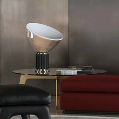 Lámpara de mesa moderna de diseño con pantalla giratoria de vidrio