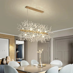 Lámpara colgante sputnik de cristal moderna LED regulable en altura para comedor