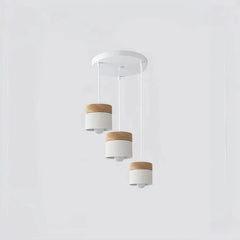 Lámpara colgante nórdica cilíndrica LED color Morandi para comedor