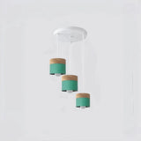 Lámpara colgante nórdica cilíndrica LED color Morandi para comedor