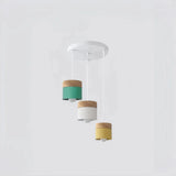 Lámpara colgante nórdica cilíndrica LED color Morandi para comedor