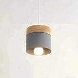 Lámpara colgante nórdica cilíndrica LED color Morandi para comedor