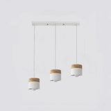 Lámpara colgante nórdica cilíndrica LED color Morandi para comedor