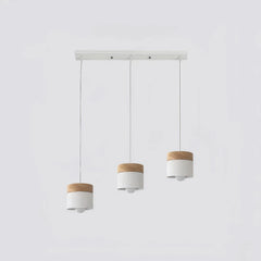 Lámpara colgante nórdica cilíndrica LED color Morandi para comedor