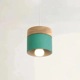 Lámpara colgante nórdica cilíndrica LED color Morandi para comedor