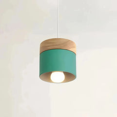 Lámpara colgante nórdica cilíndrica LED color Morandi para comedor