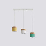 Lámpara colgante nórdica cilíndrica LED color Morandi para comedor