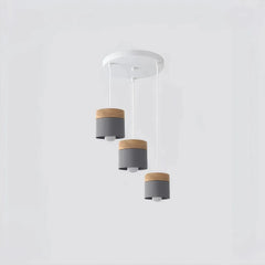 Lámpara colgante nórdica cilíndrica LED color Morandi para comedor
