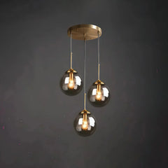 Lámpara colgante esfera de vidrio moderna LED altura regulable para comedor