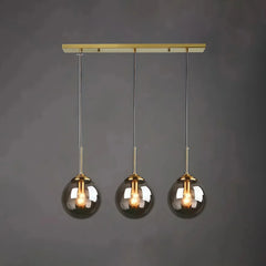Lámpara colgante esfera de vidrio moderna LED altura regulable para comedor