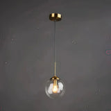 Lámpara colgante esfera de vidrio moderna LED altura regulable para comedor