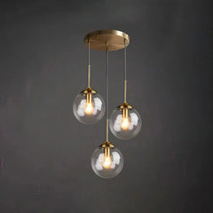 Lámpara colgante esfera de vidrio moderna LED altura regulable para comedor