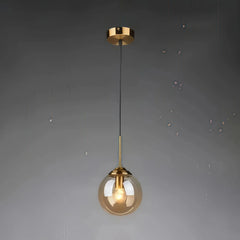 Lámpara colgante esfera de vidrio moderna LED altura regulable para comedor