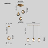 Lámpara colgante esfera de vidrio moderna LED altura regulable para comedor