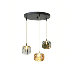 Lámpara colgante de cristal moderna LED con diseño de manzana para comedor